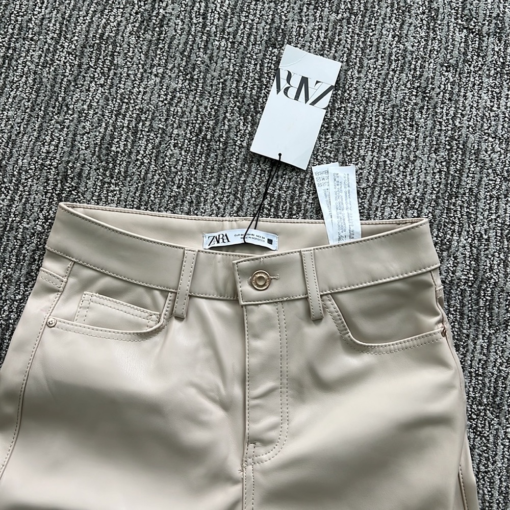 NWT Zara Leather Pants - Picture 2 of 8